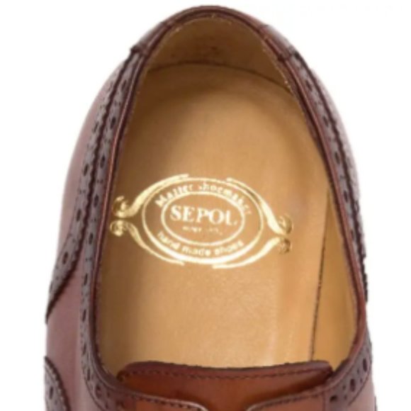 New with Box Sepol Men's Size 13 COGNAC Blake Rapid Brogue Wingtip Oxford - Picture 6 of 6